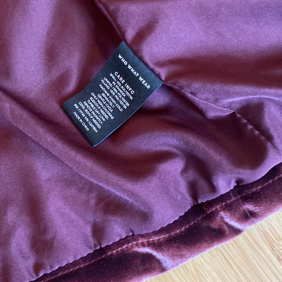 Who What Wear Small Purple Velvet Quilted Zip Up Long Bomber Jacket Coat in EUC - Picture 5 of 14